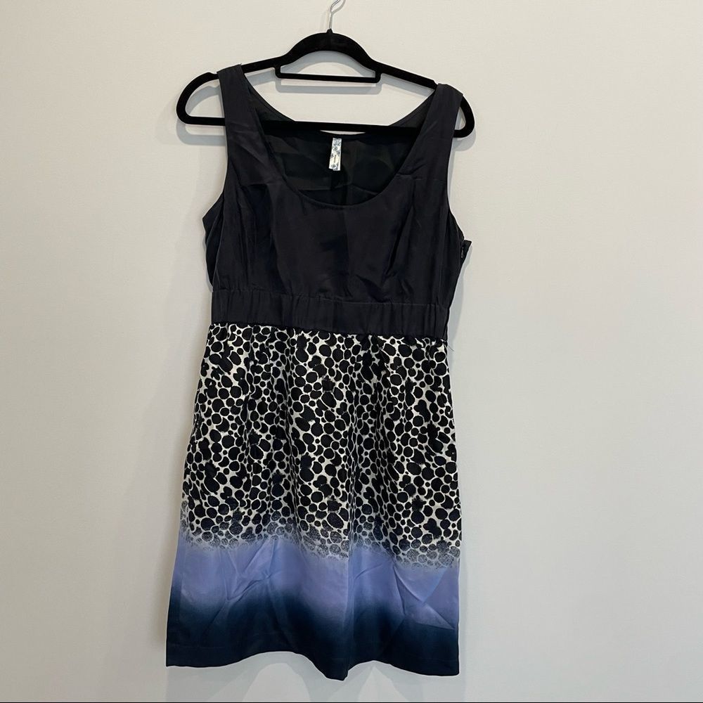 Maeve Blue Silk Dress | Sleeveless A-Line | Size L | Elegant and Lightweight